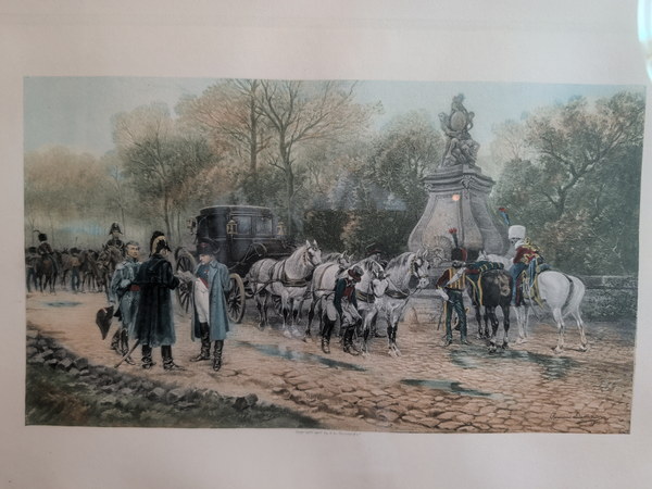 Napoleon I. erfährt in Juvisy (Cour de France) die Kapitulation von Paris, 30. März 1814